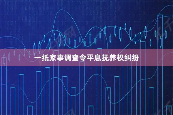 一纸家事调查令平息抚养权纠纷