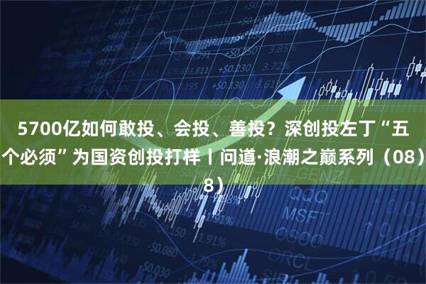 5700亿如何敢投、会投、善投？深创投左丁“五个必须”为国资创投打样丨问道·浪潮之巅系列（08）